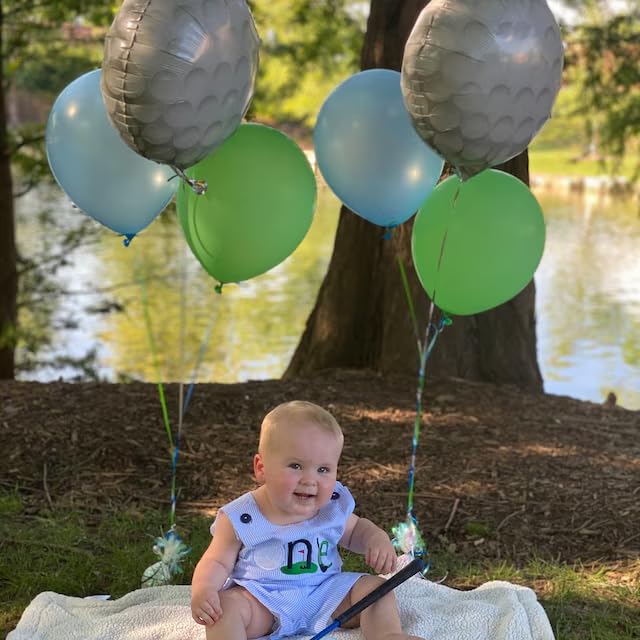 Santikisler Baby Boy 1st Birthday Outfit One Golf Romper Overall Sleeveless Jumpsuit Cake Smash Summer One Piece Clothes (Blue, 12-18 Months)