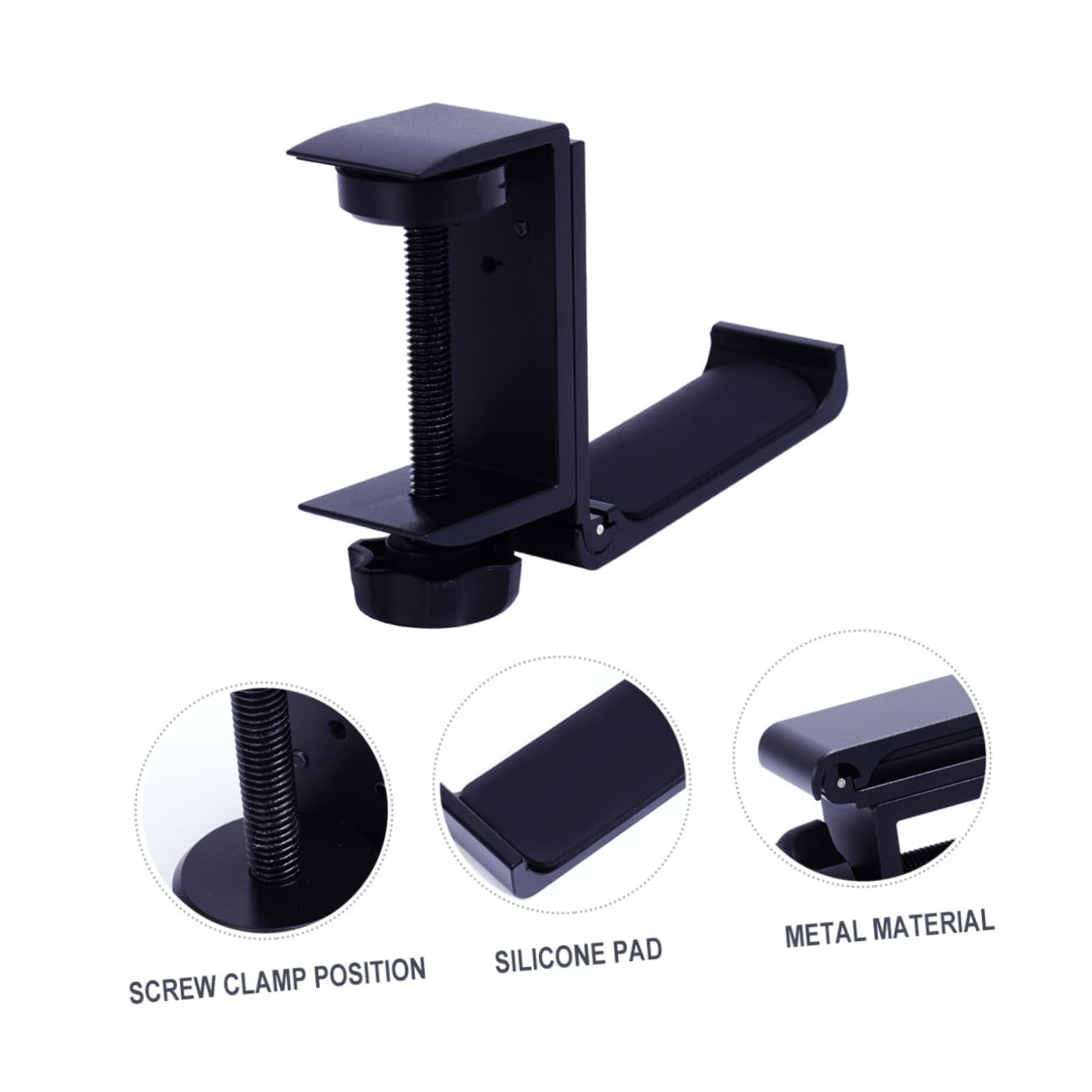 Hemobllo 2piezas Soporte De Auriculares De Metal para Escritorio Gancho Duradero y Práctico para Almacenamiento De Auriculares Casa Oficina y Escuela Negro