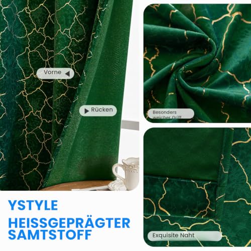 Ystyle Samtvorhang 2er Set 140x225cm, Blickdichte Vorhänge Samt für Schlafzimmer Wohnzimmer mit Ösen… – Ansicht 5