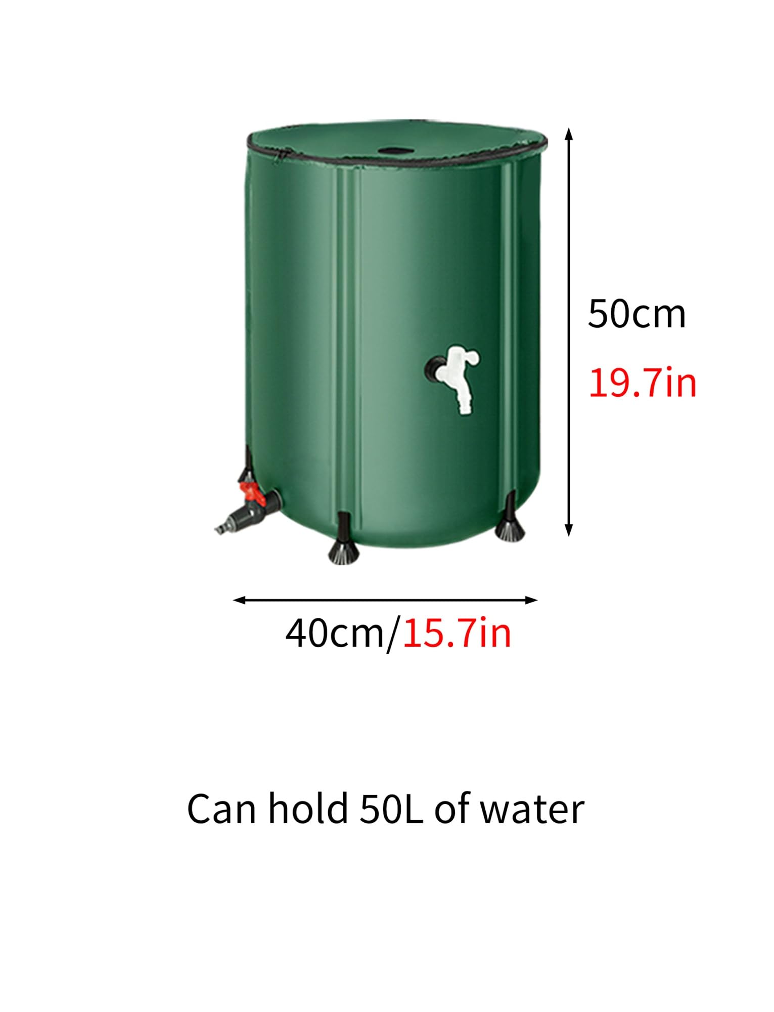 Składana beczka na deszczówkę, przenośny zbiornik na wodę, łapacz wody z zestawem filtrów i czopem, idealny do ogrodu, użytku na zewnątrz, zbierania wody deszczowej, rozwiązanie przyjazne dla