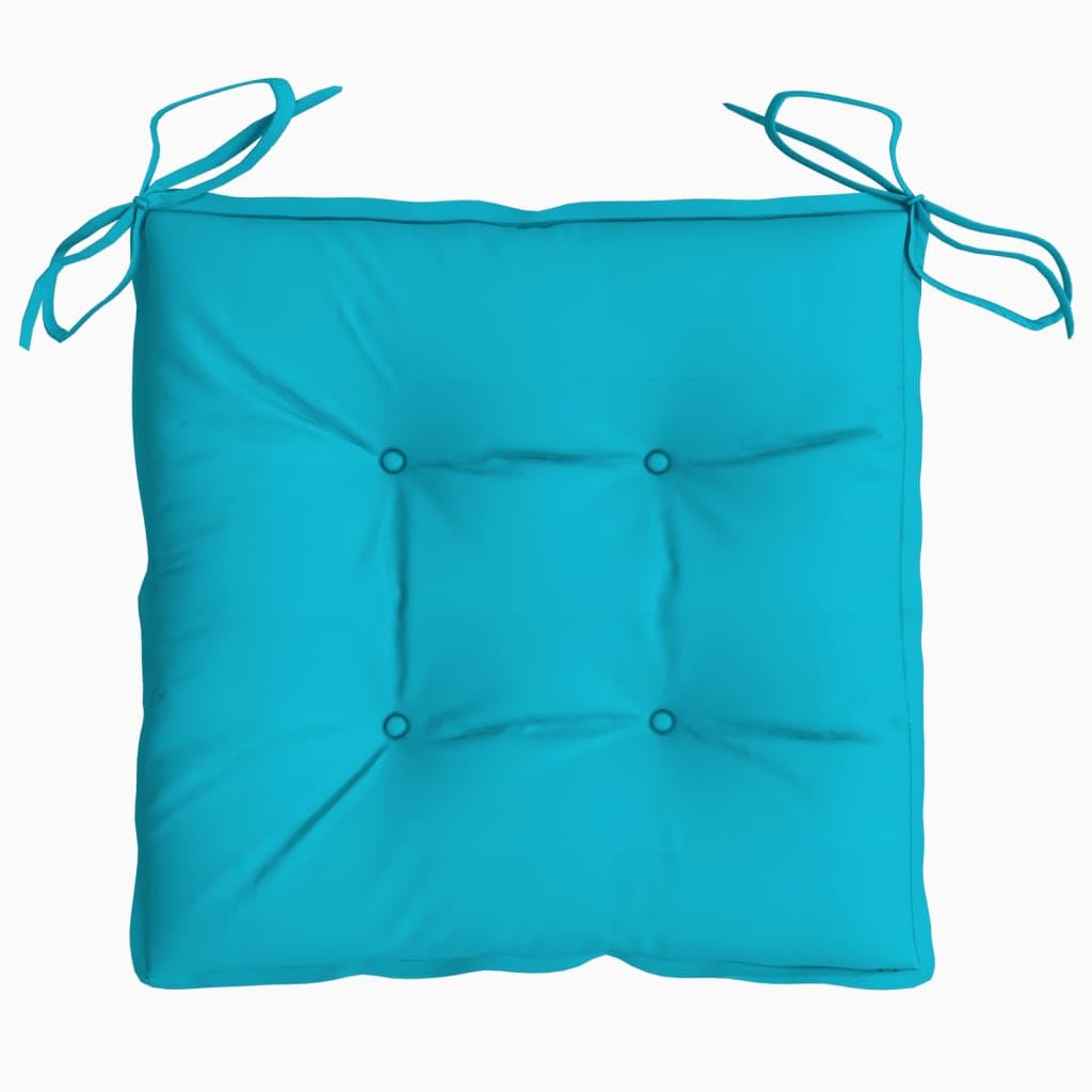 Tomostar Lot de 6 Coussins de Chaise de Jardin, Galette de Chaise Coussin d'assise Extérieur Jardin Turquoise 40x40x7 cm Tissu