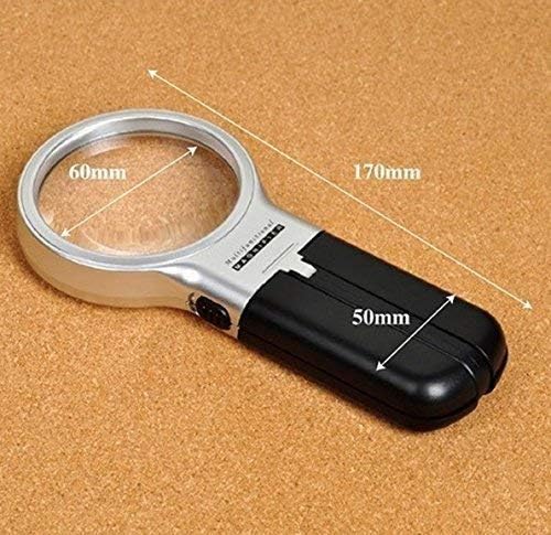 Image of KP2 3X LED Light Hands Free Magnifying Glass with Light Stand Foldable Portable Illuminated Magnifier for Reading, Inspection, Soldering, Needlework, Repair, Hobby & Crafts