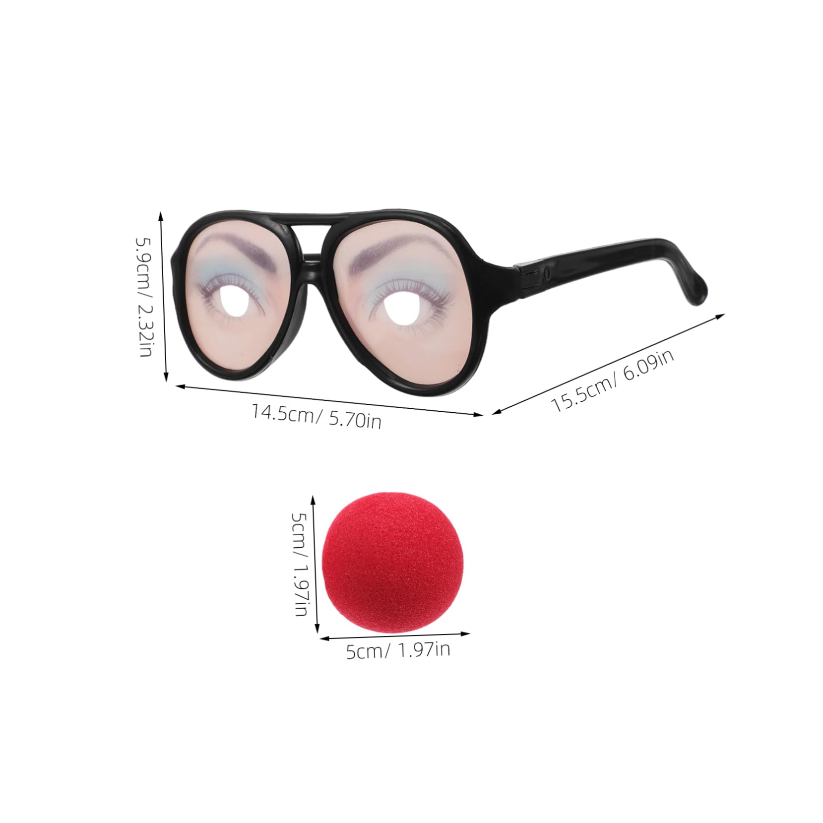 BESPORTBLE Halloween Decorative Glasses 2pcs Funny Eye Glasses with Eyeballs Male Female Trick Prank Dress up Accessories