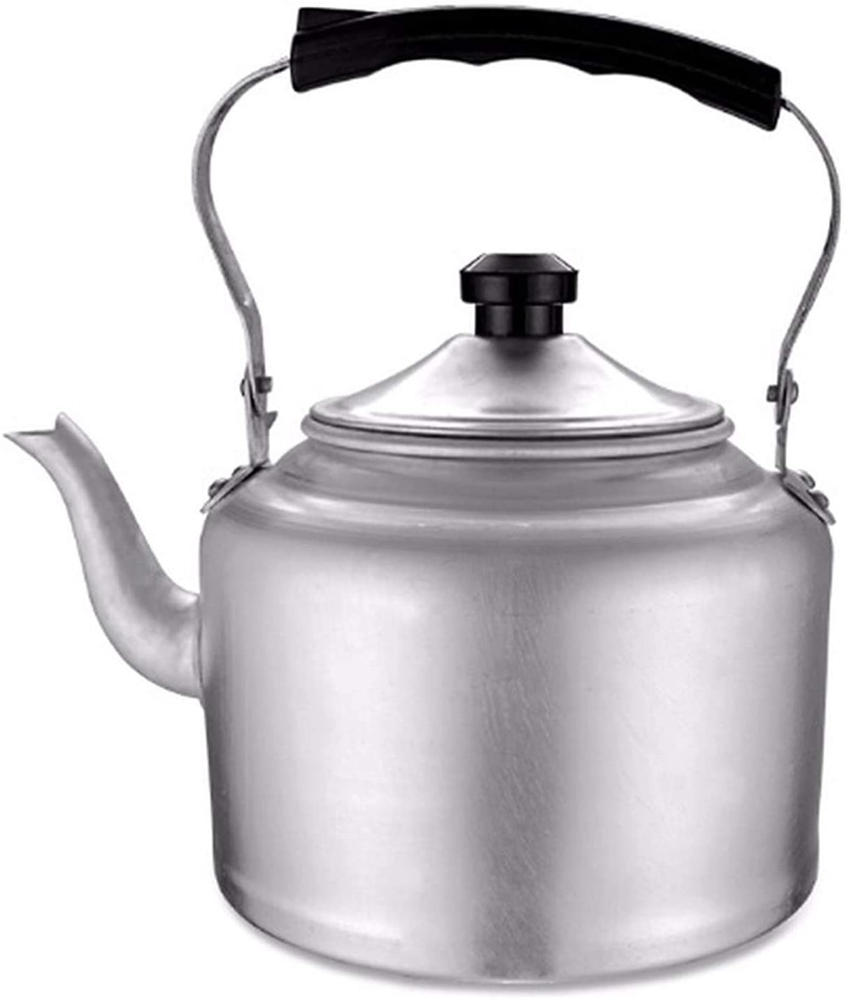 Teakettle teapot Stove top Whistle Large Teapot Capacity Kettle ，Stovetop Aluminum Tea Ergonomic Home Kitchen Traditional (Color : Silver, Size : 6L)