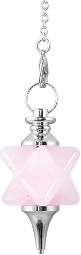 SUNYIK Stone Merkaba Star Pendulum, Crystal Point Healing Reiki Dowsing Wicca Herramienta de adivinación