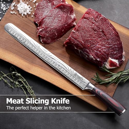 PAUDIN Brisket Knife 12 Inch, Professional Carving Knife, High Carbon Stainless Steel Chef Knives for BBQ Turkey Meat Slicing with Gift Box - Image 6