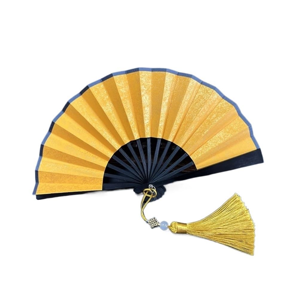 Jobaojiang Party Decor Ornaments 4 Inch Folding Fan Mini Gilded Rice Paper Hanfu Fan Colorful Handle Paper Fans Held Dance Fans(6)