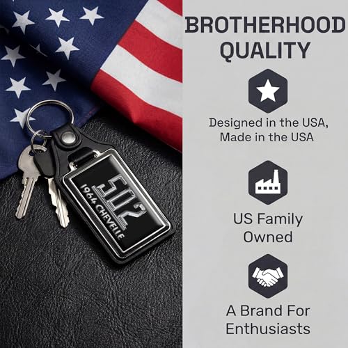 Image of Brotherhood 1964 Compatible with Chevelle 502 Engine Design Key Chain Key Holder Key Ring For Men Heavy Duty Car Key Ring For Men and Women