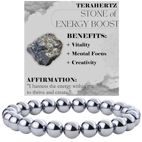 Bivei Terahertz - Energy Boost - 8mm Beaded Bracelets for Women Handmade Semi Precious Natural Stone Stretch Elastic Jewelry Yoga Protection Gifts