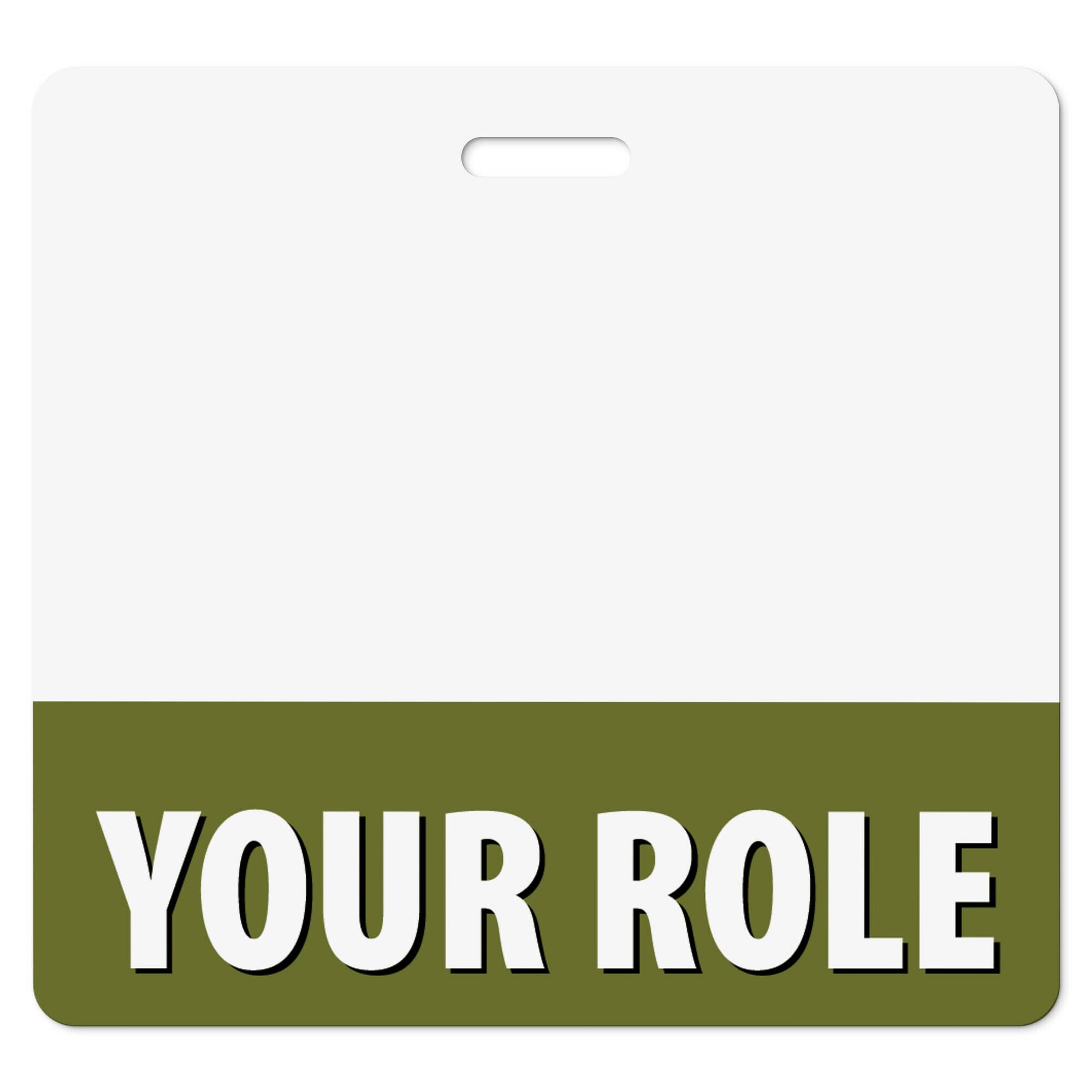 Bulk Custom Badge Buddies Olive Green Horizontal Badge Buddy ID Backer Cards (100 Pcs) - Double Sided Print - Durable and Water Resistant Badge Buddy