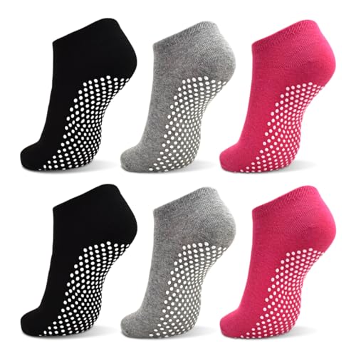 ELUTONG Yoga Socks Non Slip Socks with Grips 3-6 Pairs Non Skid Pilates Ballet Barre Hospital Socks for Women