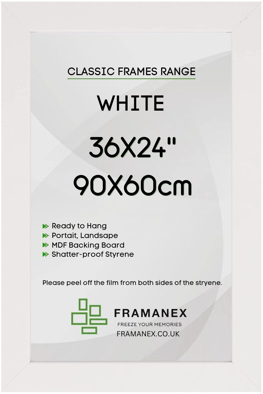 FRAMANEX Modern White Colour 36X24 Picture Photo Poster Frames | 24X36 Inch Rectangle Picture Frame | Wood Finish Photo Frame โ image 1