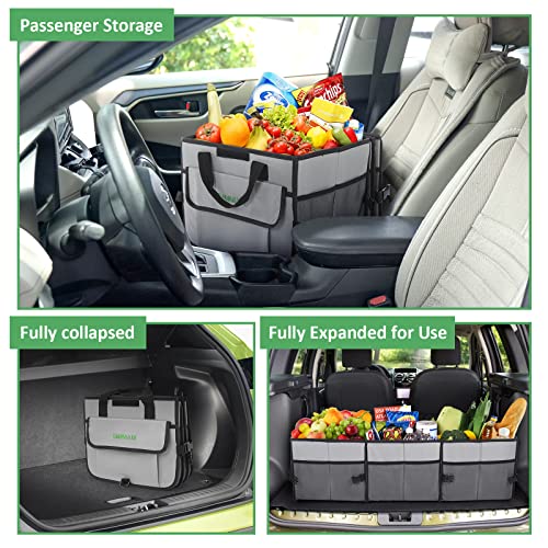Simniam Car Trunk Organizer With Insulated Grocery Bag- 92L High Capacity Car Storage Box, With 4 Compartments, Reflective Strip, Cover, For Auto, Suv, Truck, Minivan #TOP1