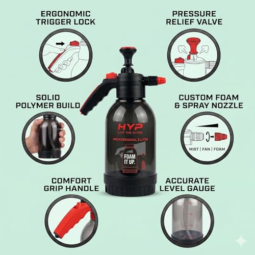 Image of 2 Litre Manual Foam Sprayer for Car Washing, Bike Cleaning & Home Use - High Pressure Foam Pump, Adjustable Spray Nozzle, Snow Foam Blaster, Portable Hand Sprayer (No Electricity Needed)
