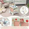 FANTASK Andador 6 en 1 de madera, andador con cocina, reloj de aprendizaje, ajuste de forma y deslizador móvil, cocina infantil con ruedas para niños a partir de 1 año (verde) #4