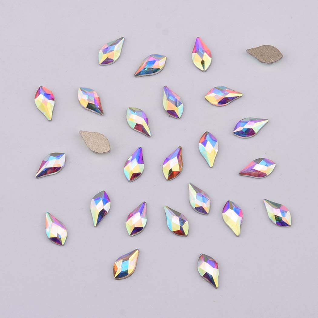 Flatback Glass Rhinestones Crystal ab Flame Design 3D Nail Jewels Decoration Rhinestones Supply Charm Stones 60pcs