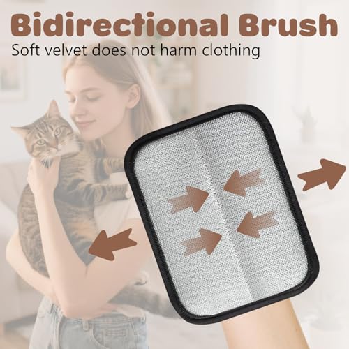 Image of 2 Pcs Static Pet Hair Remover Gloves, Pet Hair Removal Tool, Reusable Double Sided Electrostatic Pet Cat Dog Hair Remover for Couch, Carpet, Car Seat, Bed, Furniture