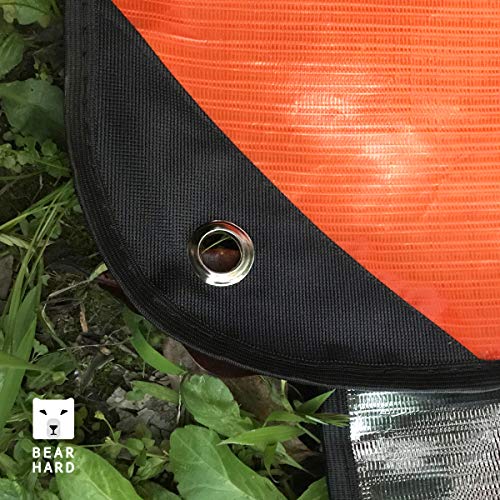 Bearhard 5.0 Heavy Duty Emergency Blanket, Emergency Tarp, Insulated Blanket, Thermal Waterproof Survival Space Blanket for Hiking, Camping, Orange