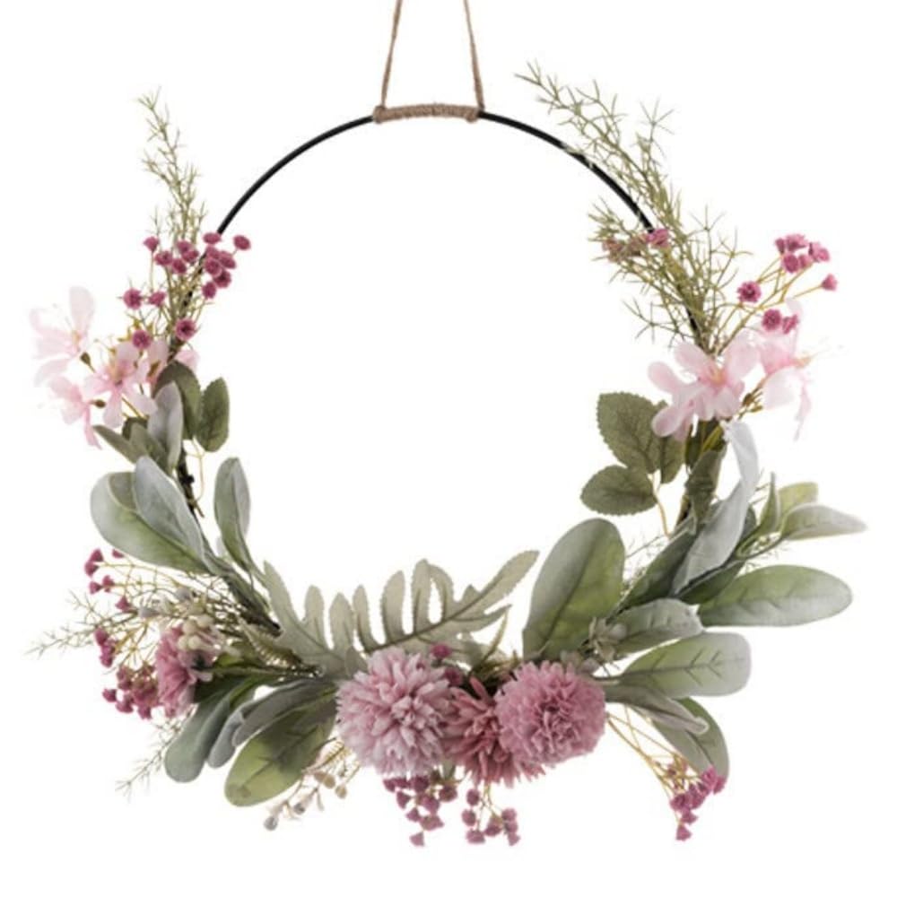 Ghirlanda Primaverile Floreale Sullivans Con Girasoli E Bacche – 66 Cm, Fiori Artificiali Misti Bianchi, Per Porta E Interni/Esterni