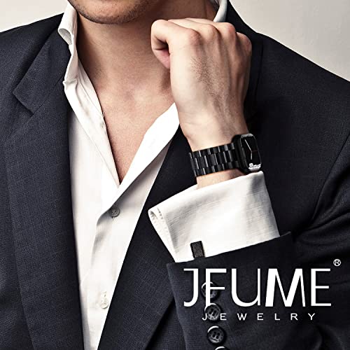 JFUME Compatible with Apple Watch Band 42mm 44mm 45mm 49mm Metal for iWatch bands foreries SE 9 8 7 6 5 4 3 2 1 Ultra Ultra2 Men 304 Stainless Steel Adjustable - Image 2