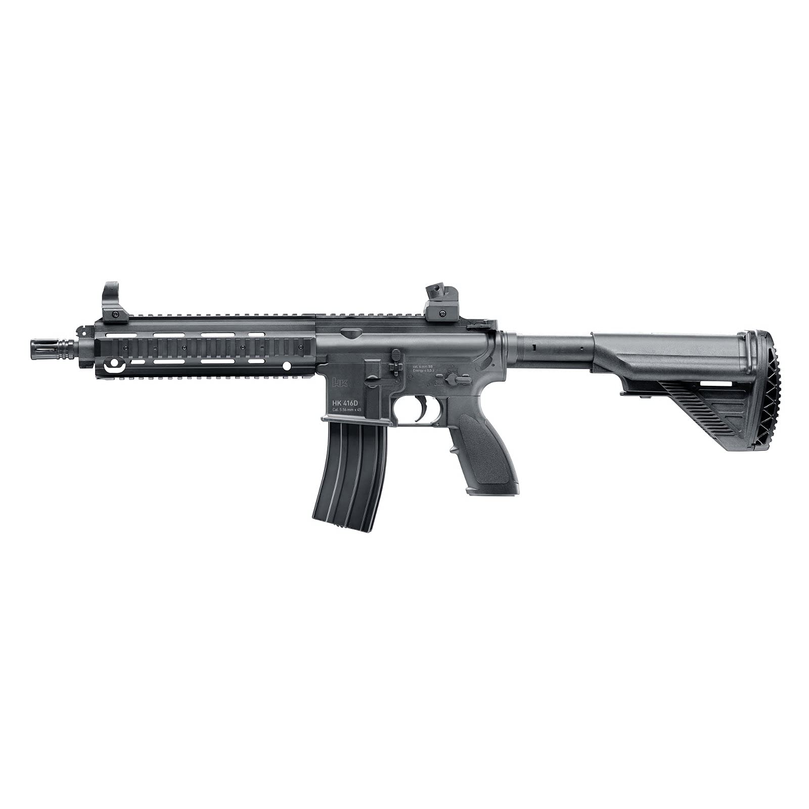 HECKLER & KOCH Fucile Airsoft HK416D Umarex- Modello a Molla - Fuoco a Mano/Colpo per Colpo - Materiale: plastica ad Alta Resistenza - Colore: Nero - Potenza 0,5 Joule