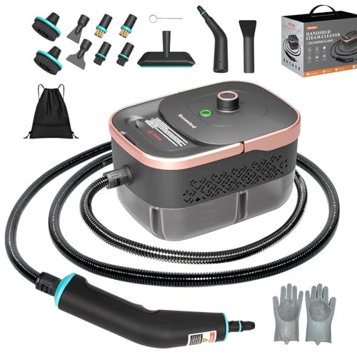 Handheld Steam Cleaner for Home,15s Heat-Up 42.27oz Tank,2500W Portable Steamer for Cleaning,with 15 pcs Accessories,Pressurized Steam Cleaner,Grease,Grout,Furniture,Bed Bugs,Floor,Couch and Car