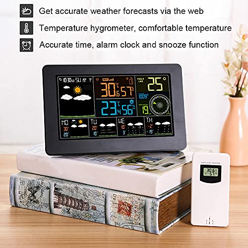 Henniu Estação Meteorológica Multifuncional Color WiFi com Controle de APP Monitor Meteorológico Int