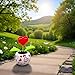 Red Solar Powered Dancing Figurines Toy - Solar Dance Flower, Shaking Head Ornament Car Dashboard Decoration Gift for Fun and Relaxation,Heart Swing Dancing Flower in Pots, Learning and Education