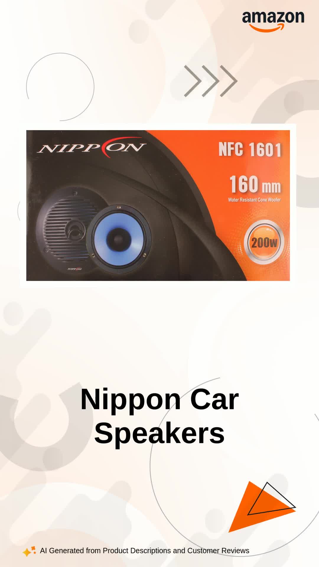Nippon NFC- 1601 Dual Cone Black Inside Car Speaker Boxes for All