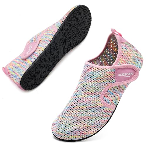 Image of WateLves Water Shoes for Women Men Swim Beach Aqua Socks Quick Dry Barefoot House Slippers Travel Shoes with Adjustable Magic Tape for Pool Diving Boating Yoga Surf