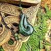 81stgeneration Nephrite Jade Large HEI Matau Pendant Necklace - Maori Fish Hook Cord Necklace for Men - Natural Greenstone Jewellery - Large Hand-Carved Design - Handmade Green Gemstone Talisman #4