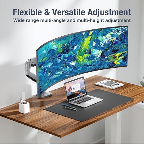 Image of AVLT Single Monitor Arm Desk Mount for 17-45 inch Screens, Heavy Duty - Gray