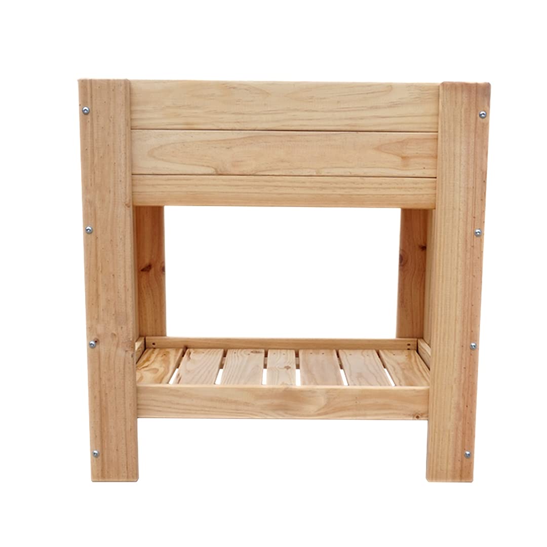 PLANTAWA Mesa de Cultivo, Mesa Rectangular, Mesa de Madera para Huerto Urbano, 80 x 64 x 117 cm, Jardinera Exterior para Terraza Jardín Monta tu Huerto Grande