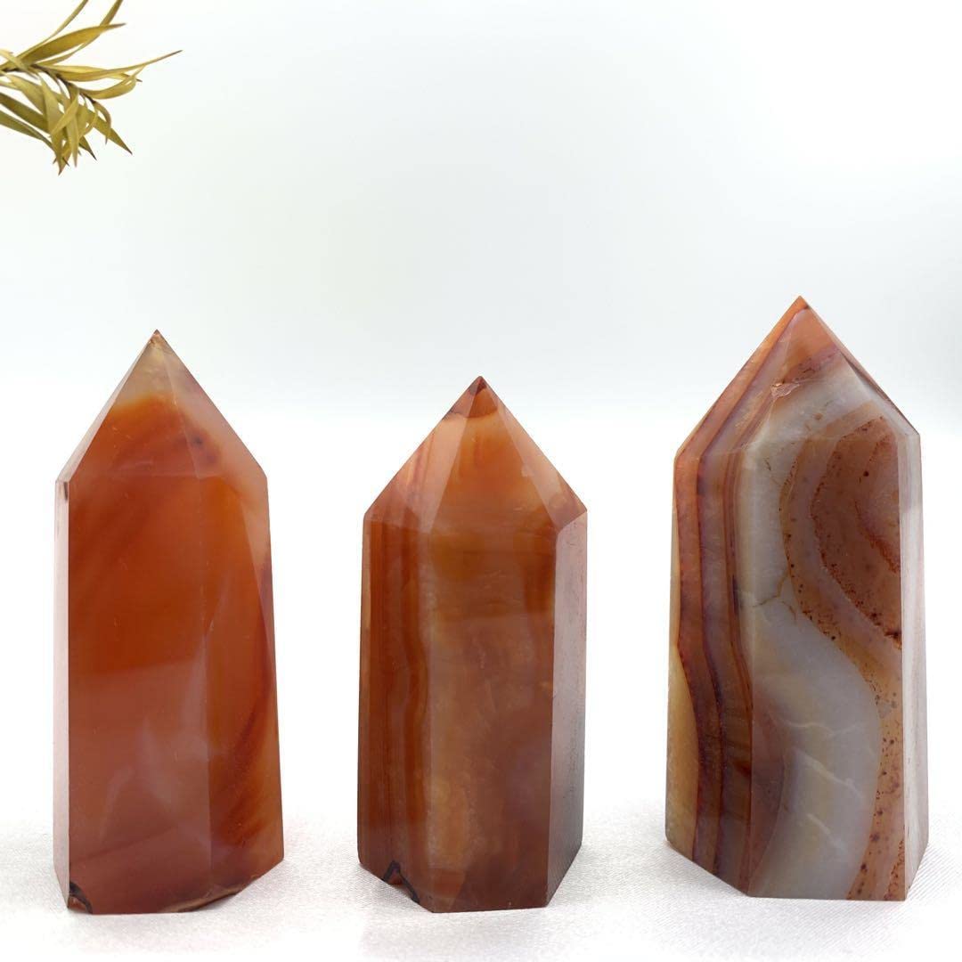 Pointe d'agate rouge naturelle 80-90mm pour déco lithothérapie
