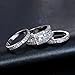 Hiyong Princess Cut Wedding Rings Set - Square Cluster CZ Enhancer Guard 3pcs Halo Bridal Bands Size 6-9 (11)