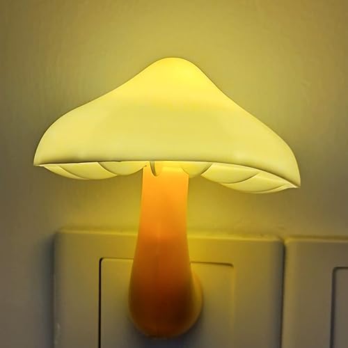 AUSAYE - Lámpara de pared LED con sensor de luz nocturna, con ahorro de energía, lindas luces nocturnas de hongos para adultos y niños, dormitorio,