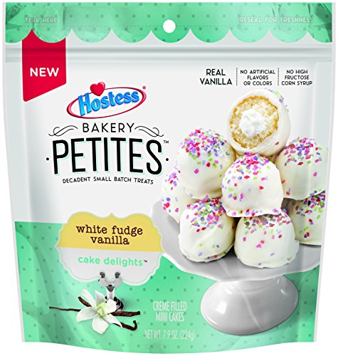 Hostess Bakery Petites Cake Delights, White Fudge Vanilla, 7.9 Ounce