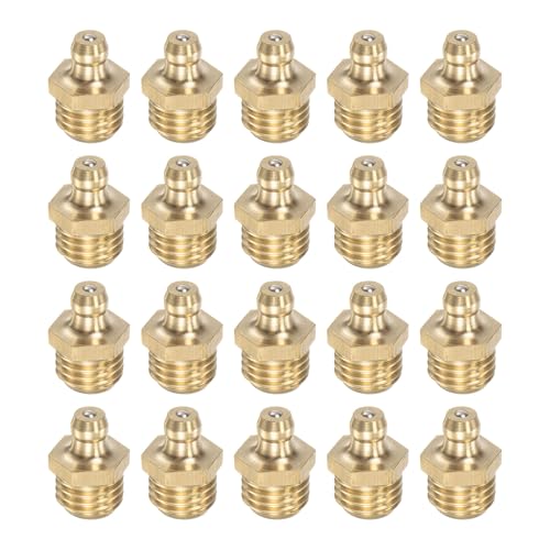 Image of uxcell Brass Straight Grease Fitting M12 x 1.5mm Thread Hydraulic Grease Fitting Accessories, 20Pcs