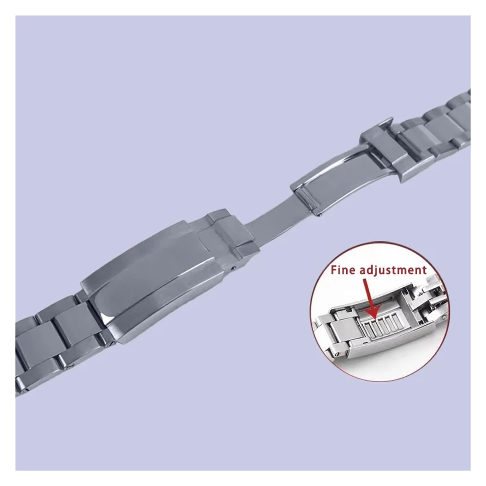 Cinturino impermeabile in acciaio inossidabile largo 20 mm, lunghezza regolabile, adatto for vari accessori for orologi fai da te
