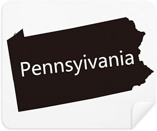 Pennsylvania USA Map Outline Cleaning Cloth Screen Cleaner 2pcs Suede Fabric