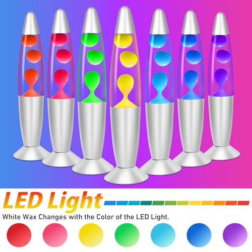 Dalavalampa 7 Color Changing LED Liquid Motion Lamp, 13-inch Liquid Night Lights for Kids Adults, Home Decor for Living Room Bedroom, Birthday Gifts for Boys Girls