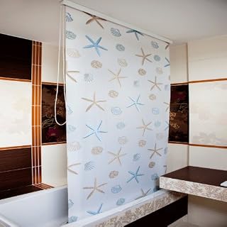 beytug Brilliant Shower Curtain Blind 140CM X 240CM - Modern, Stylish - Absolute Space Saver (Ocean)