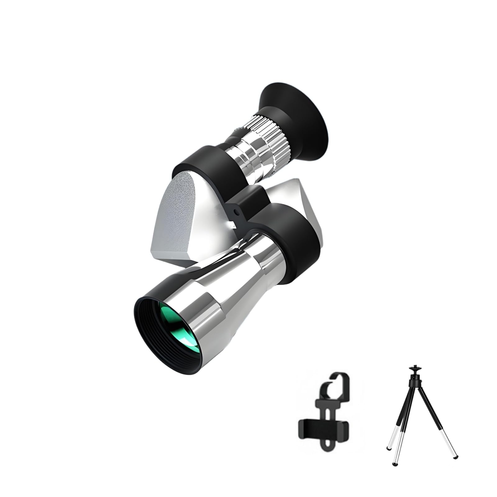 Mengshen 8x20 Monokular Teleskop Silber 8X Vergrößerung mit Handy Halter Adapter Tragbar für Outdoor Reise Vogelbeobachtung
