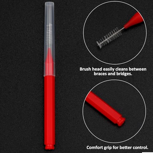 Image of Patelai 100 Pieces Braces Dental Brush for Cleaner Interdental Toothpick Dental Tooth Flossing Head Oral Hygiene Flosser Toothpick Cleaners Tooth Tool(Multicolor,Various Sizes)