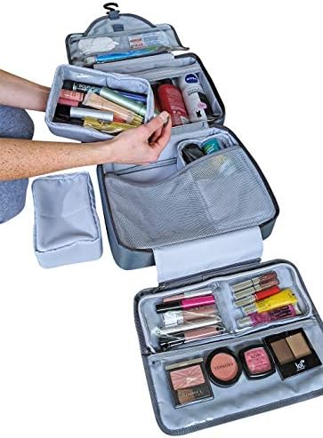 Extra Large Hanging Toiletry Bag With Customizable Storage Store Toiletries Makeup Cosmetics Personal Items Waterproof Fabric Hang Hook Makeup Bag Cosmetic Bag Amazon Com Au Clothing Shoes Accessories