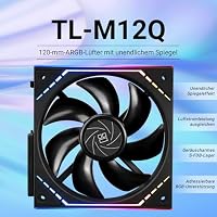 Thermalright TL-M12Q Gehäuselüfter-120mm leise, PWM-Funktion, Infinity Mirror ARGB-Lichteffekte, neues Power-Chip-Modul vereinfacht das Verkabelungsmanagement – Ansicht 2