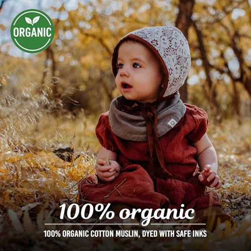 Kishu Baby Indi Infinity Scarf Bib - Sanforized GOTS Organic Cotton Muslin Bib2