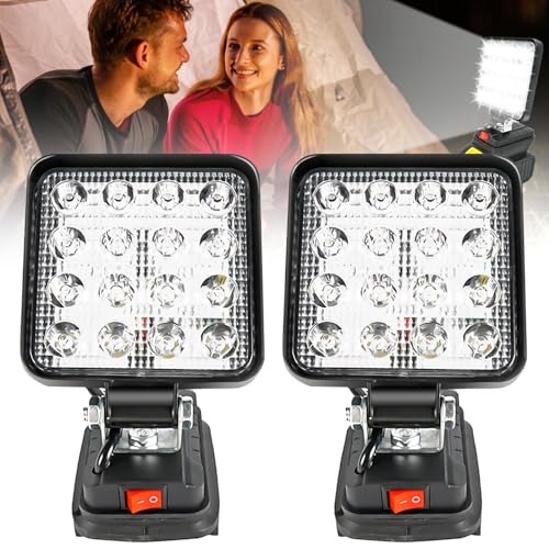 2 Stück Akku Lampe Für Makita 18V - 27W LED Baustrahler, 2000 Lumen Arbeitsleuchte