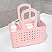 iDesign Orbz Plastic Bathroom Shower Tote Small Divided College Dorm Shower Caddy for Shampoo, Conditioner, Soap, Cosmetics, Beauty Products - Blush