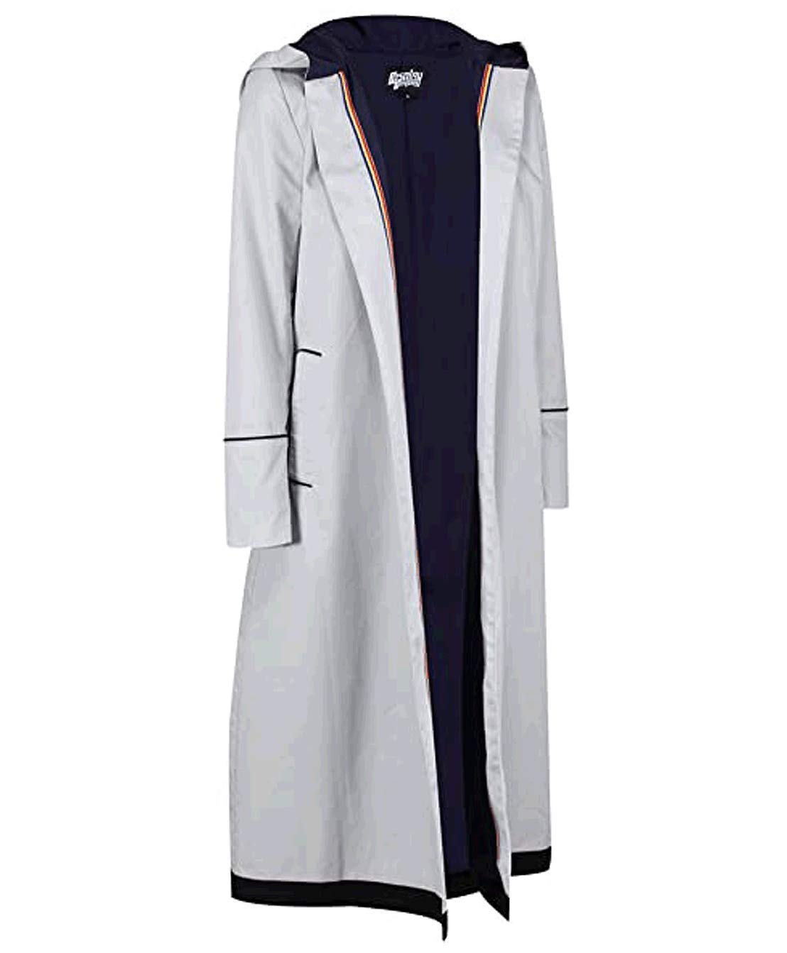 ABz Leathers Women's long Coat Fitted Whitish Grey Jodie Long Coat BNWT